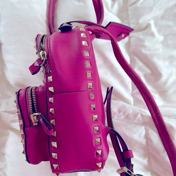 Valentino Mini Rockstud Pink Backpack - Picture 5 of 11